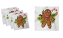 Ambesonne Gingerbread Man Set of 4 Napkins, 18" x 18"